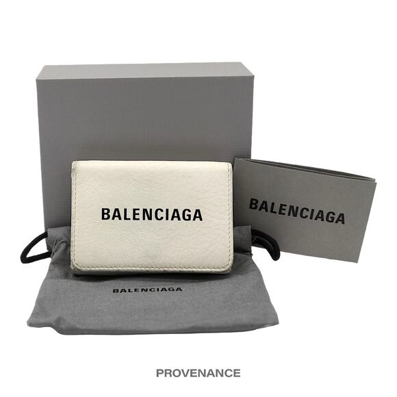 🔴 Balenciaga Logo Print Trifold Wallet - White - Picture 10 of 10